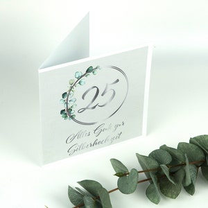 Glückwunschkarte / Grußkarte zur Silberhochzeit 25 optional mit Umschlag