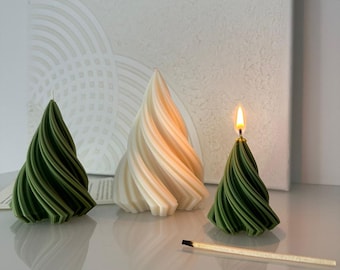 Christmas tree candles - Christmas tree candles in white and green in three different sizes