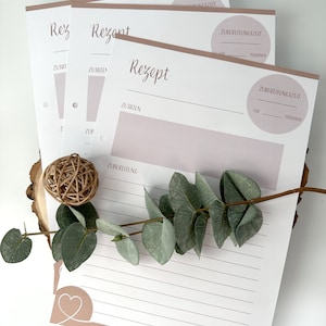 Rezeptblätter // Rezeptkarten // Hobbykoch // Rezepte im 10er Set