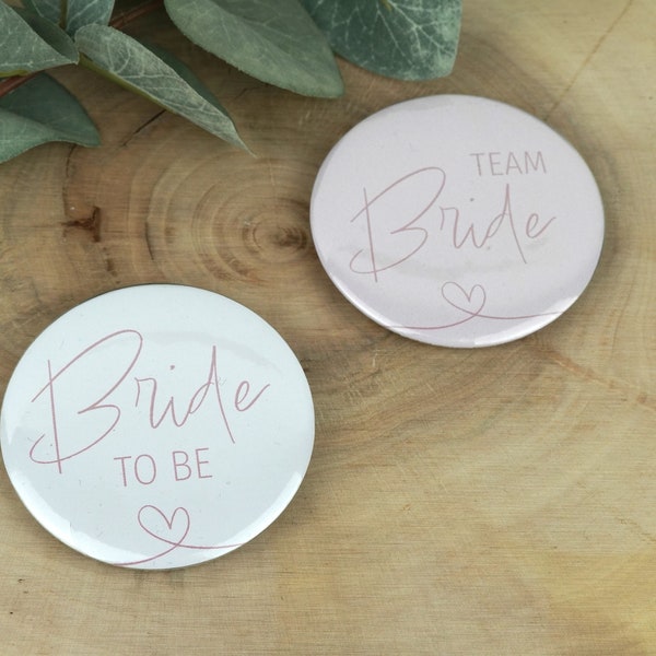 Buttons JGA / Bride to be und Team Bride / JGA Zubehör / Braut /