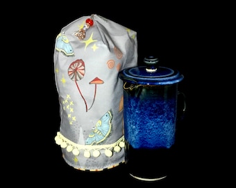 French Press Cozy Mushrooms Moths Fantasy Decor Witchcraft Kitchen