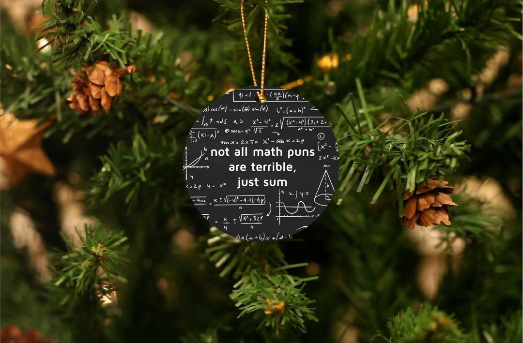 Not All Puns Math Teacher UV Printed Christmas Ornament, Teacher ...