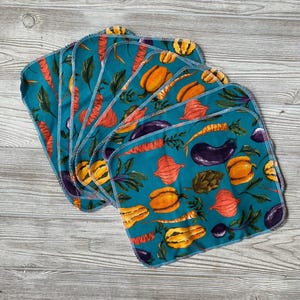 Vegetable Garden Reusable Paper Towels, Unpaper Towels Kitchen Cloth Sustainable Living, Zero Waste, Napkin, Summer Decor, Gift for Gardener