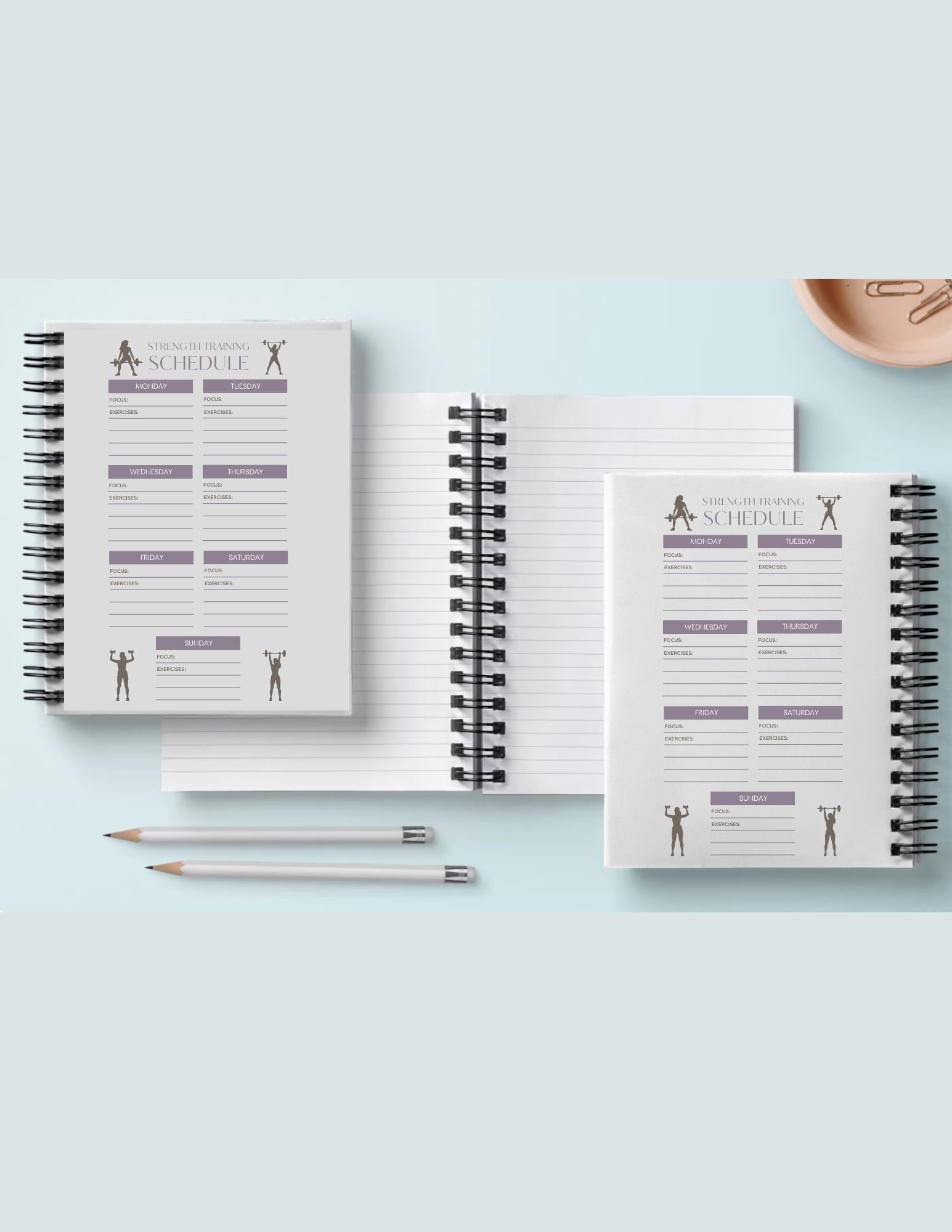 Womens Strength Training Schedule Fill Out Form Exercise Organizer ...