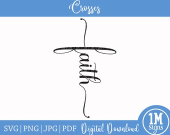 Faith Cross 2.0 SVG PNG Digital Download Silhouette Cricut, Religious Svg, Cross Svg, Gift Svg, Faith Svg