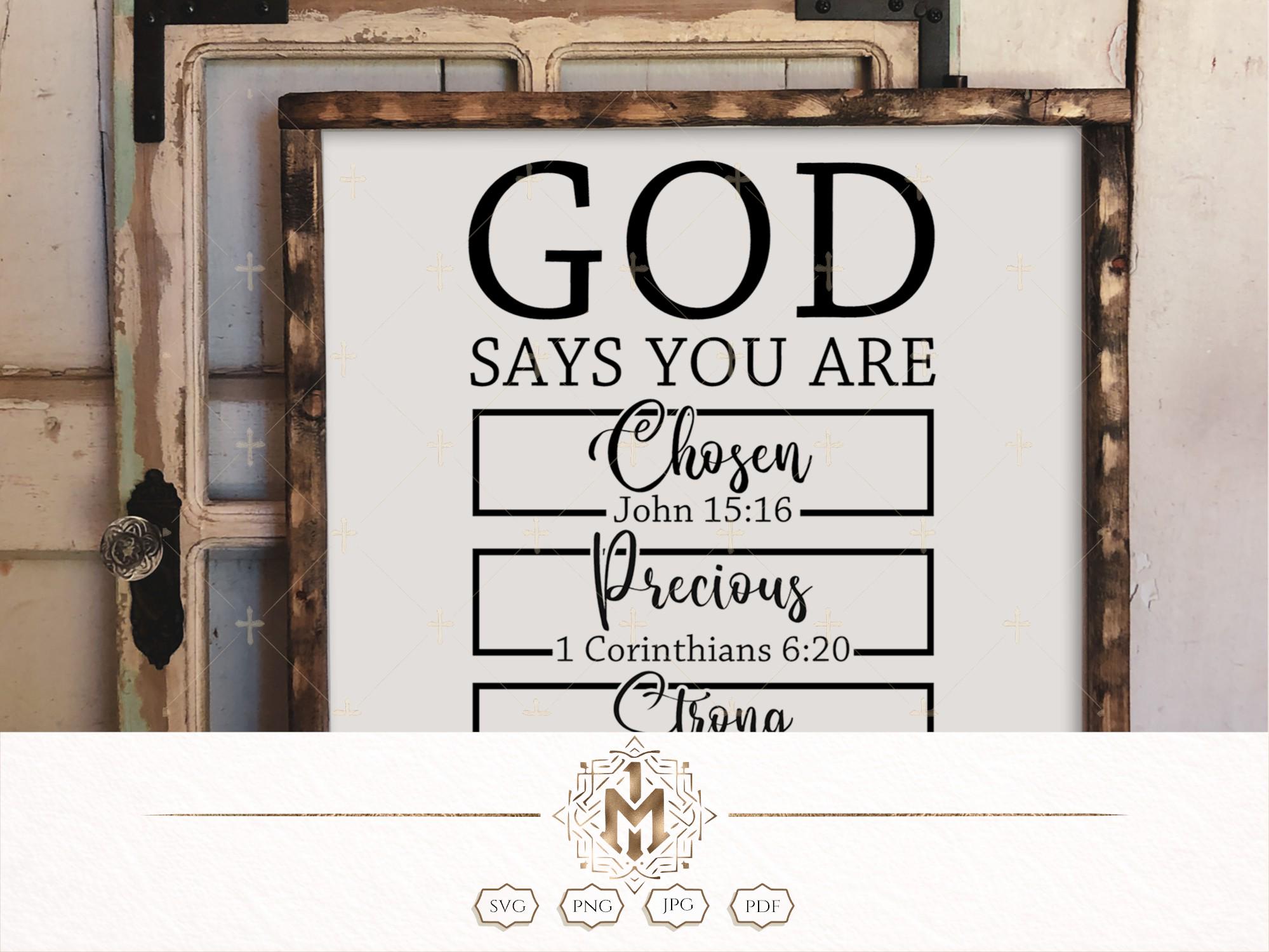 God Says You Are SVG Bundle, Inspirational Christian Bible Verse Bundle ...