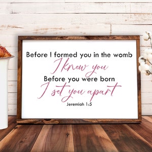 Zanim cię ukształtowałem SVG Jeremiasz 1:5 PNG cyfrowe pobieranie sylwetka Cricut, religijne SVG, chrześcijańskie SVG, prezent SVG, Biblia SVG