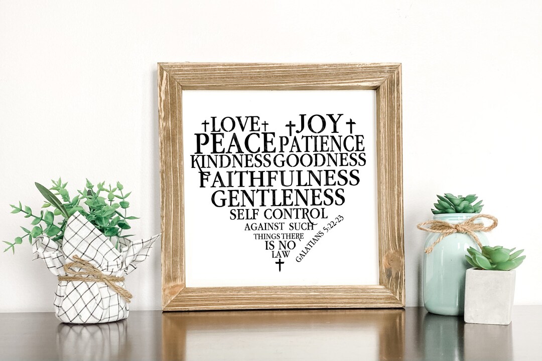 Galatians 5 22 23 SVG, Fruit of the Spirit Heart Design, Christian ...