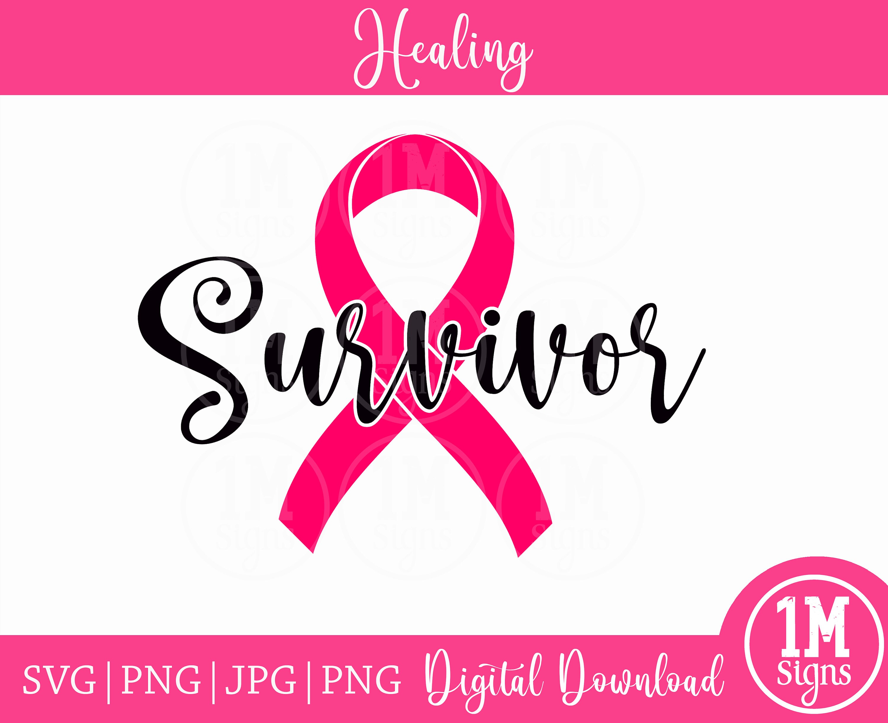 Surviving Cancer Ribbon Survivor Cancer Ribbon SVG PNG JPG Pdf Digital Download Silhouette ...