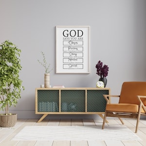 Dios dice que eres SVG, SVG inspirador, Png, Jpg, Pdf, Svg cristiano, Archivo de corte, Silueta, Circuito, Svg cristiano, Versículos bíblicos