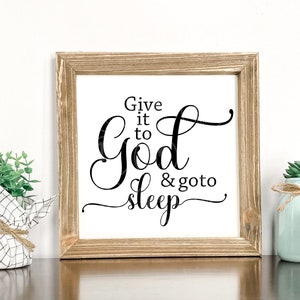 Dáselo a Dios y vete a dormir SVG PNG Cricut Silhouette Cutting Machine Regalo religioso Dicho