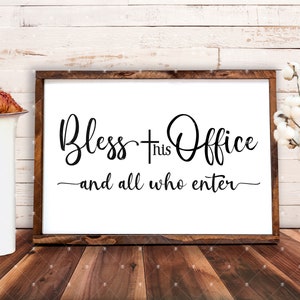 Bendice esta oficina y a todos los que entren SVG PNG Descarga digital Silueta Cricut, Bendice esta casa Svg, Archivo de corte, Letrero de granja SVG