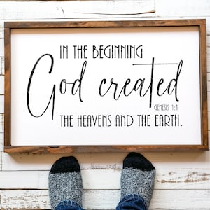 Genesis 1:1 In The Beginning God Created The Heavens and The Earth SVG PNG, Jpg Pdf