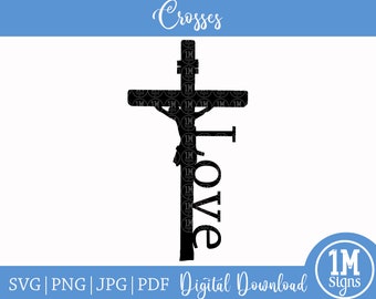 Cruz de siervo SVG, Cruz de amor SVG, Diseño de cruz de Jesús, Cruz cristiana SVG, Archivo de corte de cruz de fe, Archivo de corte de cruz religiosa