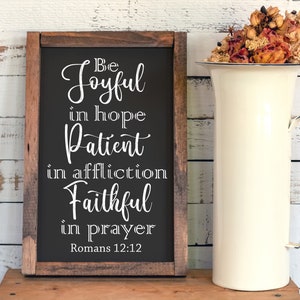 Estad gozosos en la esperanza SVG Romanos 12:12 SVG Png Jpg, Pdf, Silueta, Cricut, Svg religioso, Biblia Vesre Svg