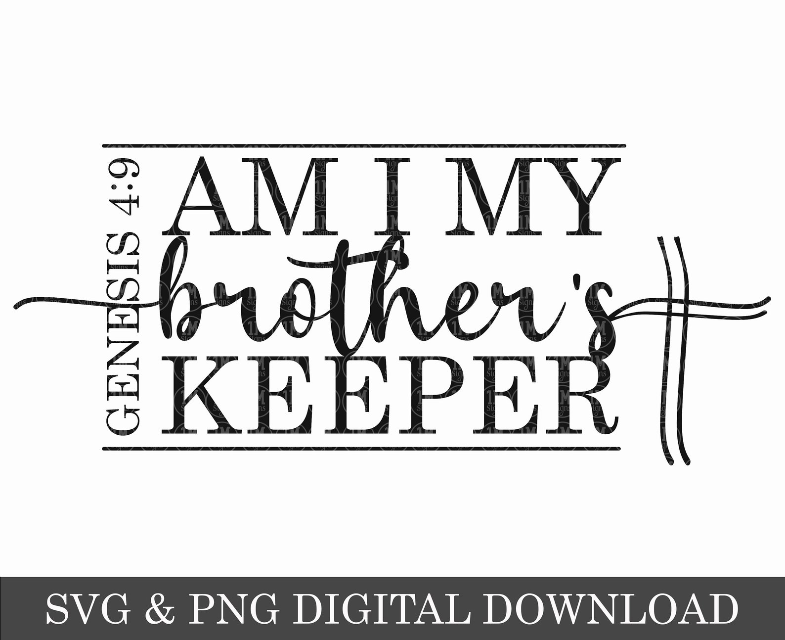 Am I My Brother's Keeper SVG & PNG Silhouette Cricut Etsy