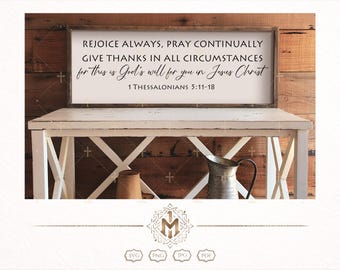 Rejoice Always Pray Continually SVG, 1 Thessalonians 5:11-18 Bible Verse SVG, Christian Scripture PNG Jpg Pdf