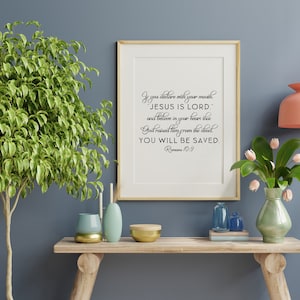 Romanos 10:9 Jesús es el Señor SVG Serás salvo SVG PNG Jpg Pdf, Cita bíblica