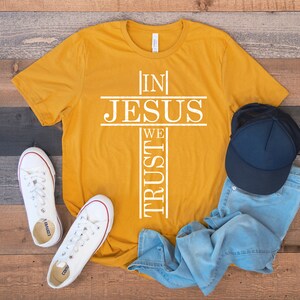 In Jesus We Trust SVG Cross SVG PNG Jpg Pdf, Silhouette, Cricut, Cross Svg