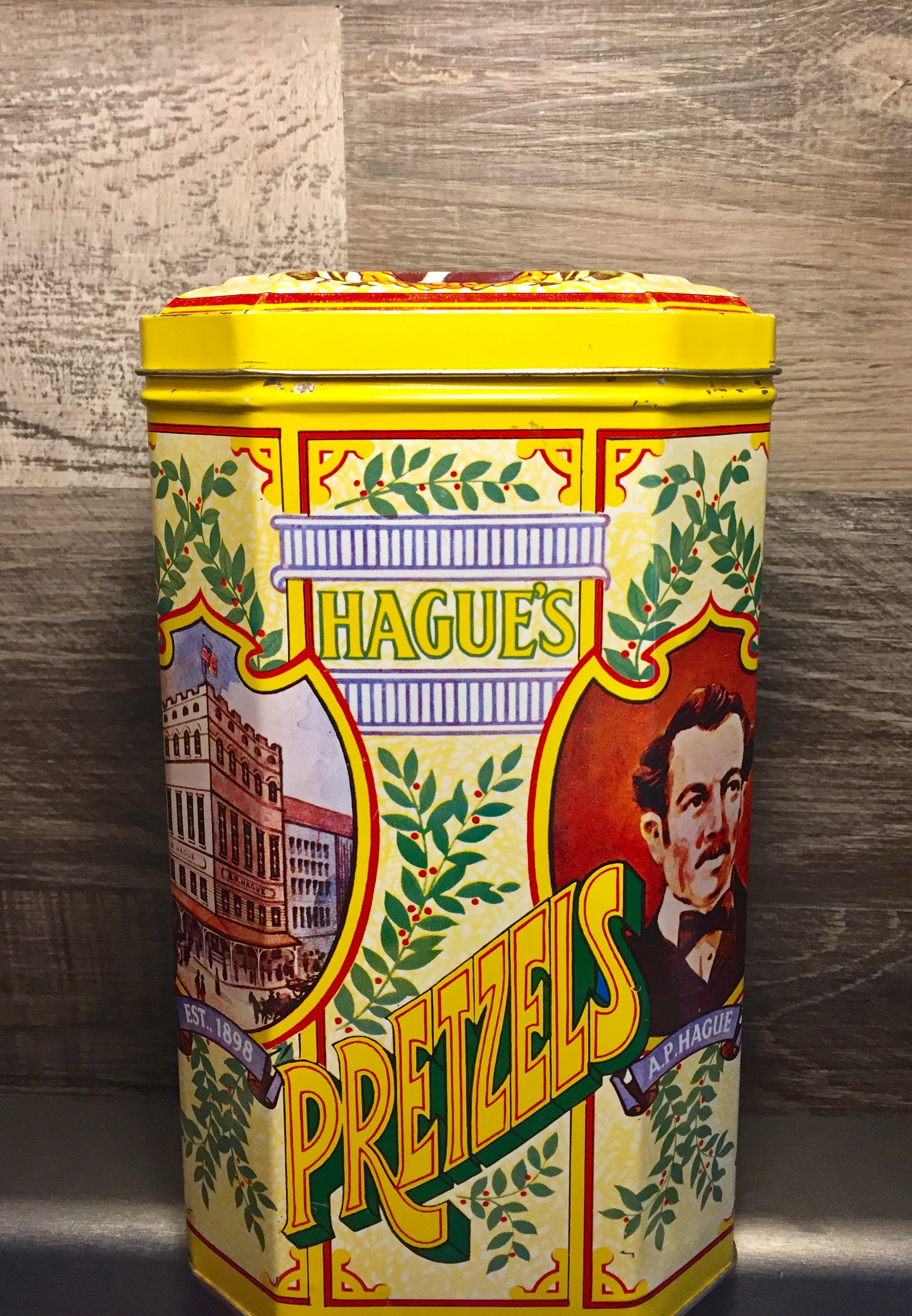 Vintage Hague's Pretzels Tin Hinged Lid 1980s. Colorful Etsy UK