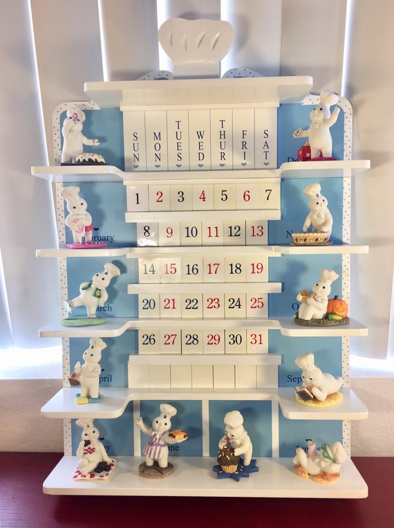 The Pillsbury Doughboy Calendar Figurines Wooden Perpetual Etsy