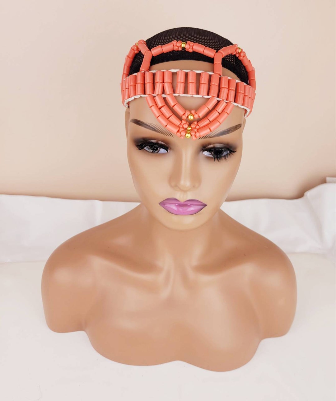 Africa Beaded Crown African Beaded Hat Africa Bridal Crown/hat Etsy