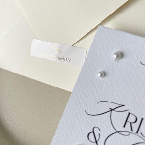 Set von 10 metallischen Hochzeitsumschlag Aufkleber, Gold eleganter personalisierter Namensaufkleber, Hochzeitseinladung Aufkleber, silberner Brauch