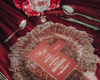 Tarjetas de nombre rojo burdeos, tarjetas de lugar rojas personalizadas para bodas, decoraciones de mesa rojas para bodas, tarjetas de cortesía rojas para bodas, tarjeta de dinero antiguo rojo oscuro