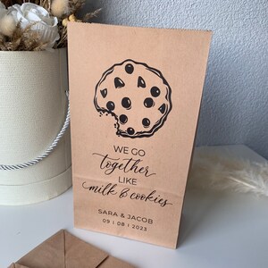 Sacchetti per biscotti nuziali, sacchetti per dolcetti nuziali, sacchetti regalo, sacchetti per bomboniere, sacchetti in carta kraft, l'amore è dolce, matrimonio con sacchetti dolci