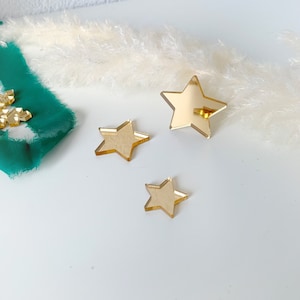 Estrelas adesivas acrílicas, alfabeto acrílico dourado em estrela acrílica, enfeite de natal com espelho dourado adesivo, material para letras, floco de neve com cola