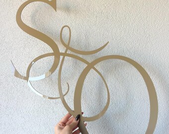 Iniciales personalizadas para pared de boda, monograma acrílico personalizado, letras recortadas personalizadas para pared de fotos de boda, letras personalizadas para boda