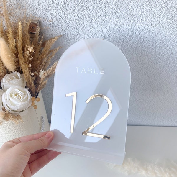 Acrylic Wedding table numbers, golden table numbers, table decor, wedding signage, elegant table sign, ceremony  arch table numbers