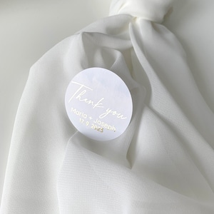 Set di 10 adesivi di ringraziamento per matrimonio con nome personalizzato, adesivi personalizzati per salvare la data, etichette regalo per invitati al matrimonio, oro, argento, oro rosa