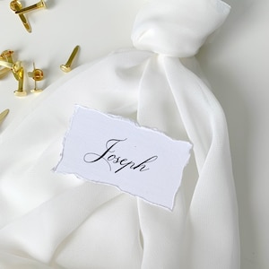 Segnaposto per matrimonio in carta, biglietti da visita con bordi grezzi, etichette personalizzate, eleganti biglietti da visita per matrimonio, segnaposto rustici per eventi