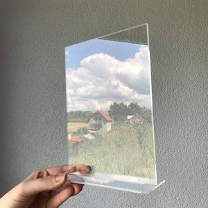Acryl Blanko Tischschild, klares Schild mit Ständer, rechteck Acryl Rohling, Rohling zum Basteln, Kunststoff Grossverkauf Rohling, Schild Rohling