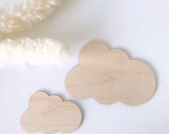 Wolken aus Holz, Wolken aus Holz, Wolken für&#39;s Kinderzimmer, Wolken für&#39;s Kinderzimmer, Wolken aus Holz, Wanddeko für Babyzimmer