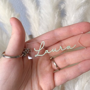 Llavero acrílico rectangular en muchos colores, llavero con nombre, regalo para invitados de boda para mamá, regalo para el día de la madre para ella y él.