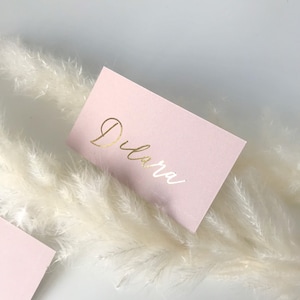 Étiquettes métalliques, marque-places de mariage en or, cartes de visite en argent, cartes de visite avec revêtement aluminium, marque-places de mariage avec revêtement métallisé avec ruban