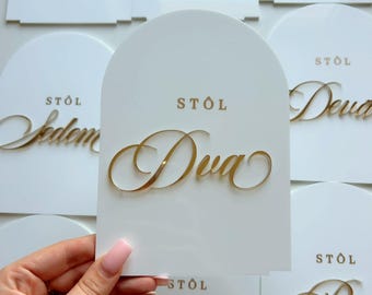 Números de mesa para arcos de boda, números de mesa dorados, números de mesa acrílicos para arcos de boda, señalización elegante, letrero de mesa, números de mesa para la ceremonia