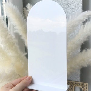 Acryl Bogen Rohling, Rohling Bogen für Menü, Rohlinge zum Basteln, Acryl Rohlinge, Hochzeit Rohling, Acryl Rohling, Tischschild klar,