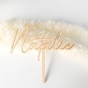 Wooden acrylic cake topper with name custom text cake topper personalized wooden name cake decor on stick name on stick