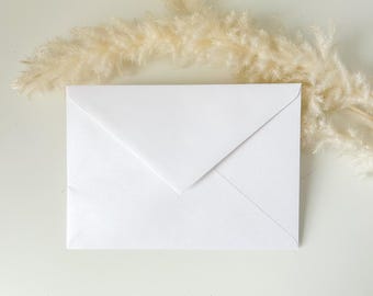Sobres blancos metalizados para bodas, sobre C6 para invitaciones de boda, sobres blancos metalizados de 114 × 162 mm, sobres blancos brillantes