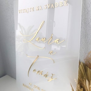Acrylic custom welcome sign, wedding signage, pesronalized wedding sign, gold welcome sign, wedding welcome sign, acrylic sign