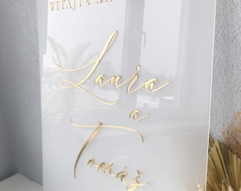 Signo de bienvenida personalizado de acrílico, señalización de boda, signo de boda personalizado, signo de bienvenida de oro, signo de bienvenida de boda, signo de acrílico