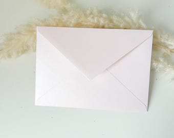 Sobres metálicos rosa claro para bodas, sobres C6 para invitaciones de boda, sobres metálicos color nude de 114 × 162 mm, sobres beige