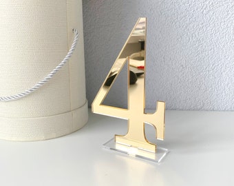 Número de mesa de casamento em acrílico, números de mesa dourados, decoração de casamento exclusiva, números de mesa para casamento, número de mesa rústico, número de mesa elegante