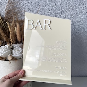 "Hochzeits-Bar-Menü-Zeichen, benutzerdefinierte Acryl-Getränkemenü-Schilder, personalisiertes Signatur-Getränkeschild, Goldhochzeitsschilder, Acrylhochzeitsdekor,
