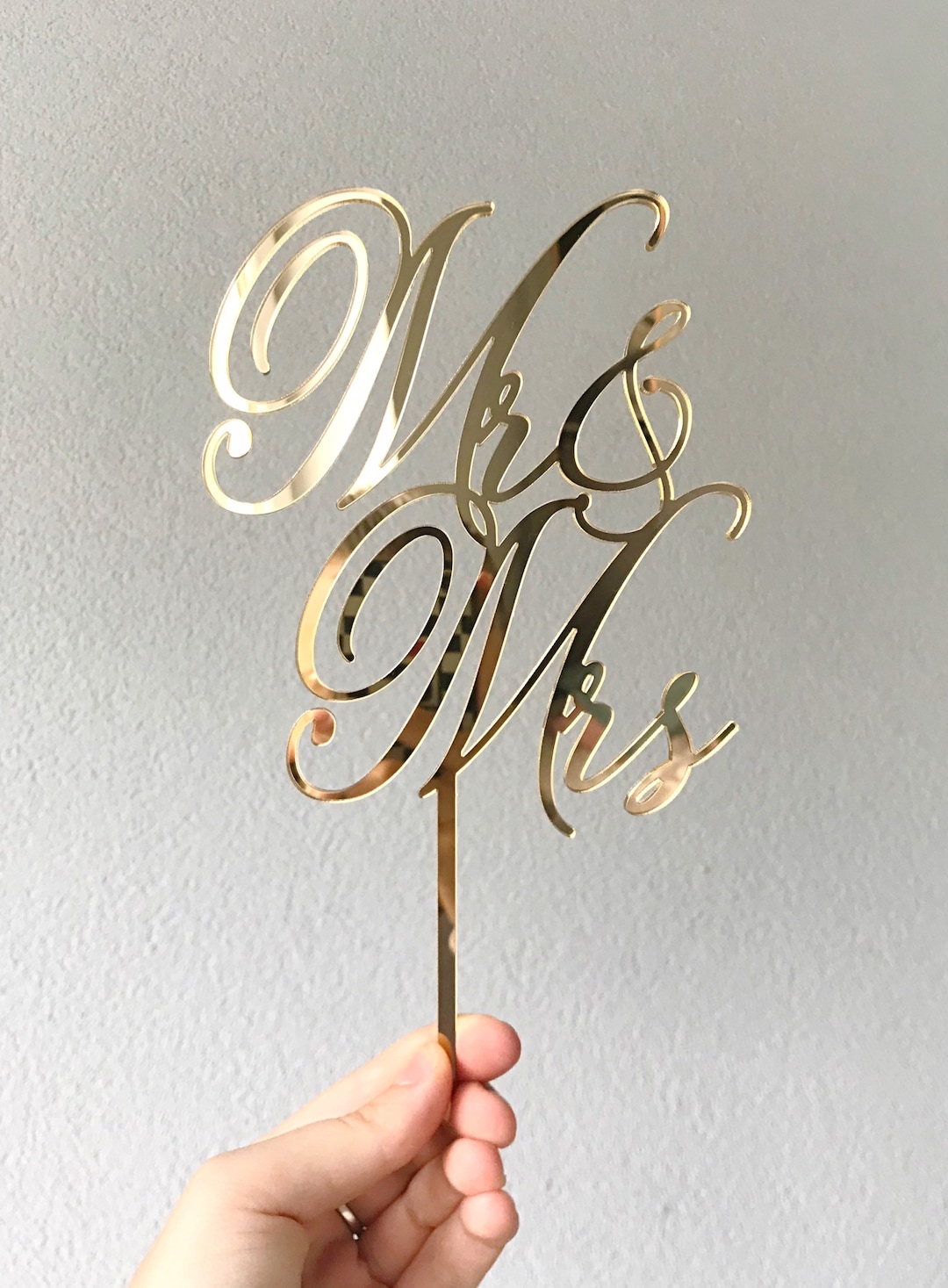 Mr and Mrs Cake Topper Gold Silver Wedding Cake Topper, Wedding Cake