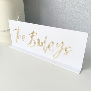Cartello da tavolo in acrilico, cartello da tavolo per matrimonio, cartello Mr e Mrs per matrimonio, decorazione da tavolo per matrimonio, cartello Mr e Mrs con piano in acrilico dorato