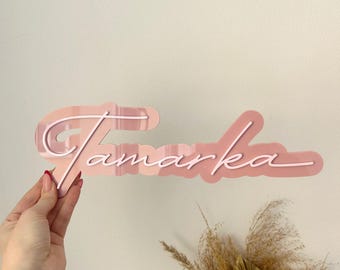 Personalized Acrylic Nursery Name Sign, Custom Kids Room Wall Decor, Baby Name Sign for Nursery, 3D Acrylic Name, Modern Baby Room Decor